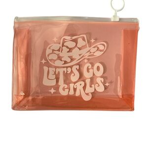 Pink Transparent Pouch with Fun‎ Print